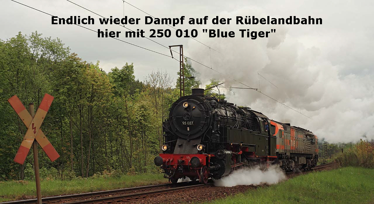 Endlich wieder Dampf auf der Rübelandbahn
hier mit 250 010 